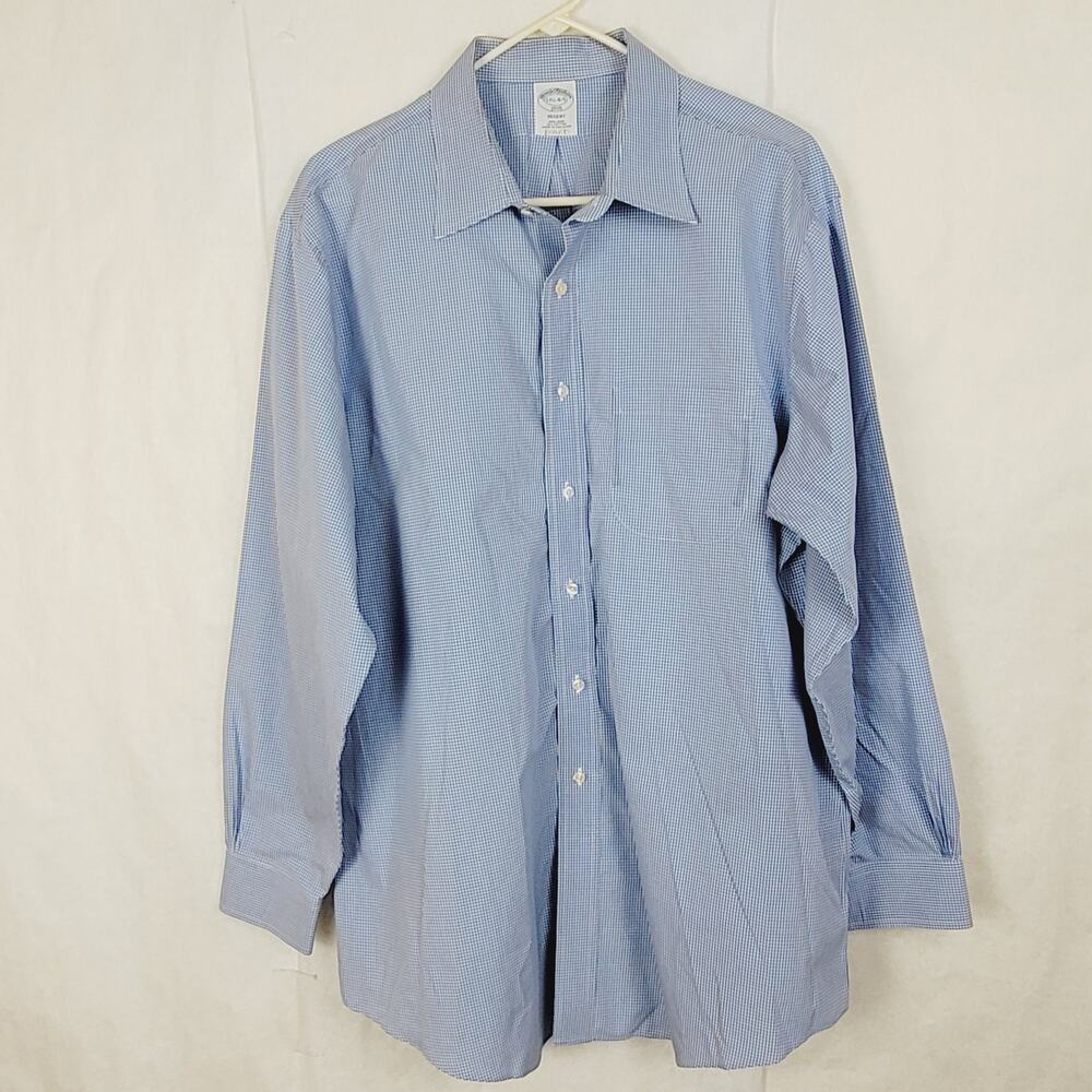 Brooks Brothers Regent blue cotton long sleeve button up shirt Size XL Preppy